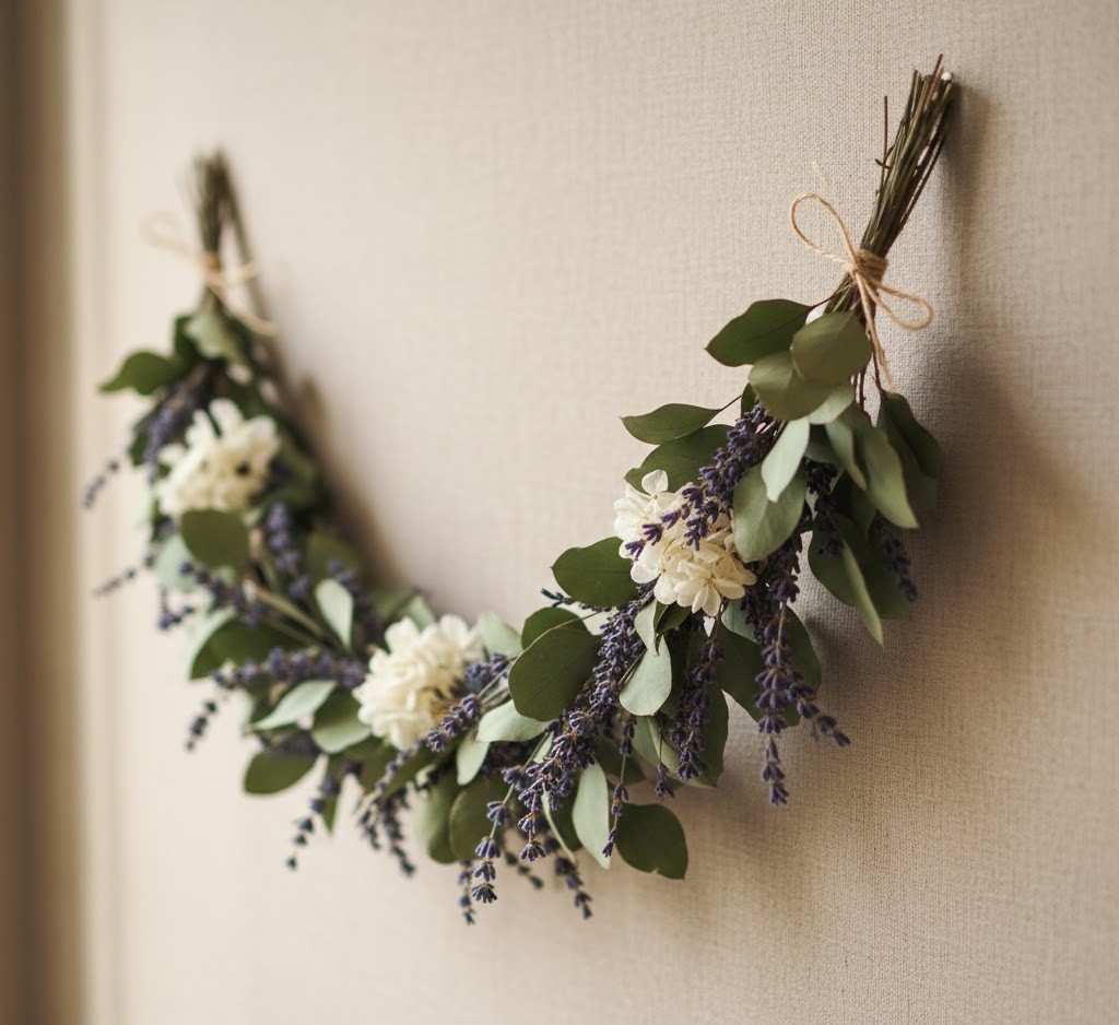 Eucalyptus and lavender garland